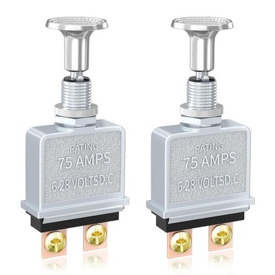 Push Pull Switch, 75 Amp Pull Switch Heavy Duty 6-28V DC 2 Position Spst On/O...