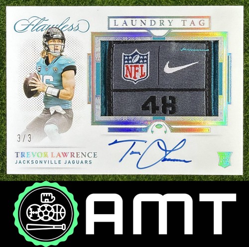 Trevor Lawrence 2021 Panini Flawless 3/3 Laundry Tag Auto Jaguars Patch RC