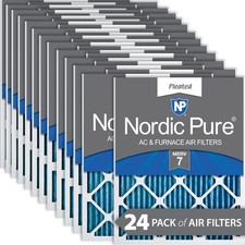 20x22x1 19 1/2x21 7/16 Pleated MERV 7 AC Furnace Filters 24 Pack