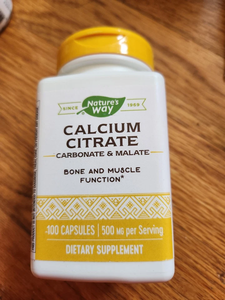 Citrato de calcio Nature's Way - carbonato y malato -- 500 mg, 100 cápsulas Foto 2 de 4
