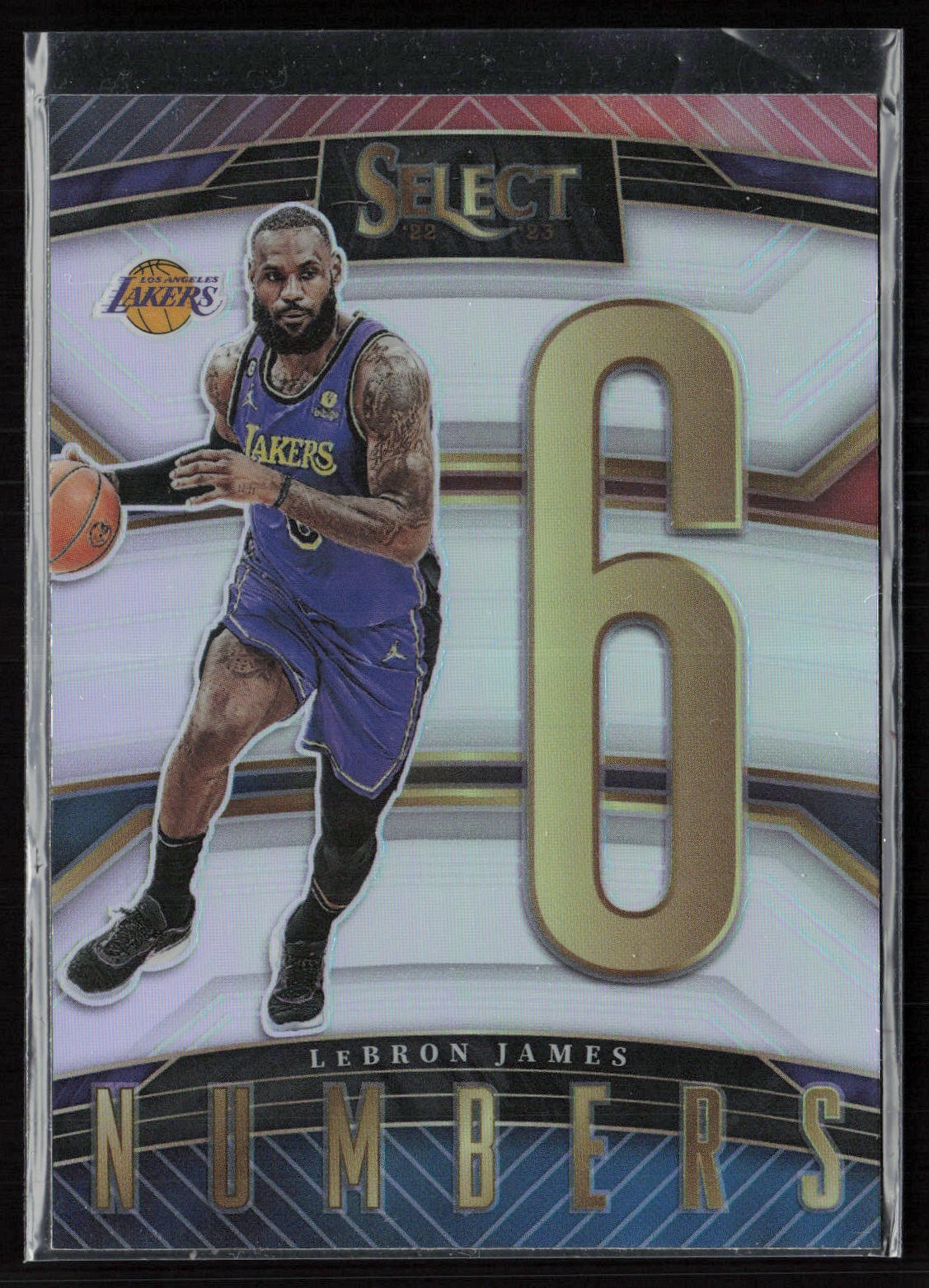 LeBron James 2022-23 Panini Select #4 Select Numbers Silver Prizm Lakers