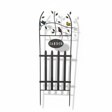 Treillage fer jardin avec oiseaux 42x2x130cm