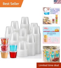 Portion Cups With Lids, 240 Sets - 5.5 oz Airtight, Stackable Souffle Cups, S...