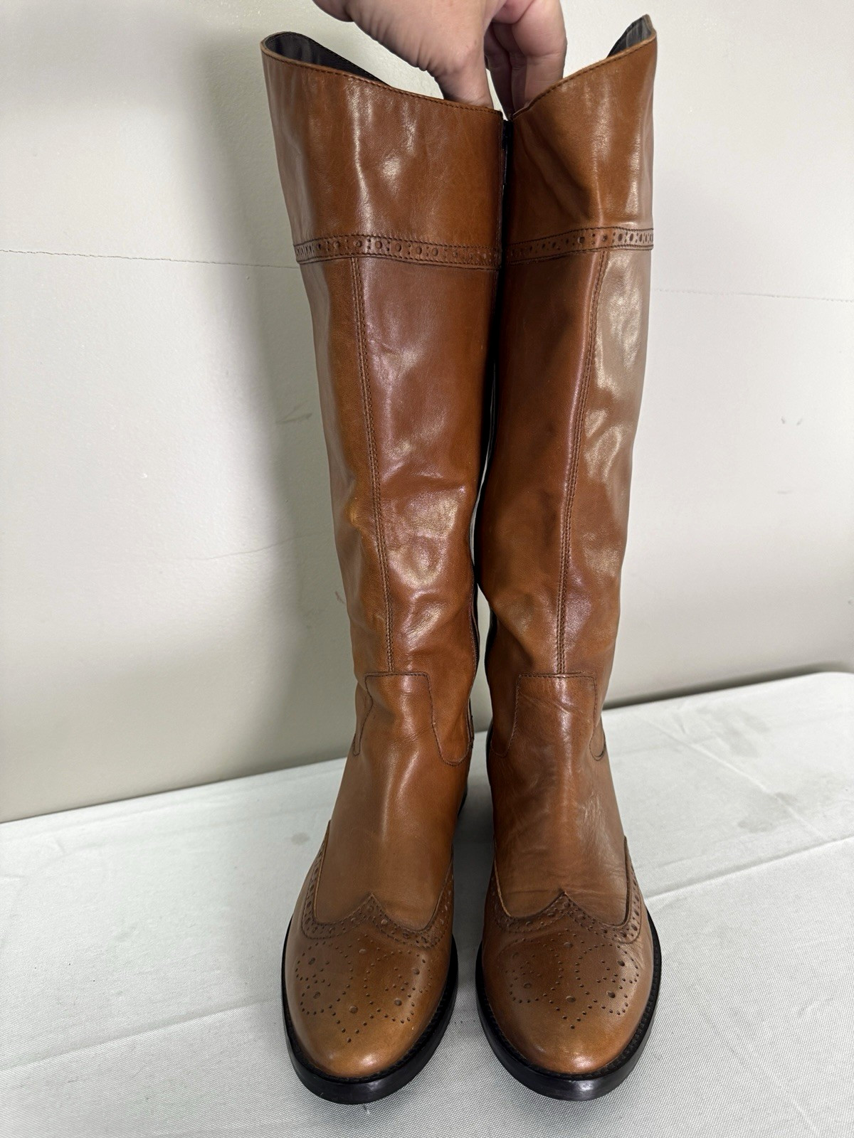 Gastone Lucioli Womens 37.5 Tawny Oxford Tall Riding Boot Equestrian Countryside