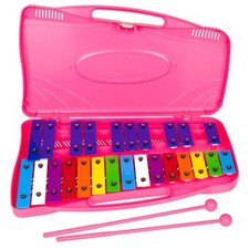 Glockenspiel Xylophone - 25 Notes Colorful Metal Keys with Mallets, Percussio...