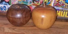 Vintage FNF Wooden Apple Money Box Decorative Collectable Hand Carved Antique