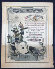 HASSER&Ouml;DERUrkunde 1921 Christian Ernst Stolberg Wernigerode Sch&uuml;tzengesellschaft