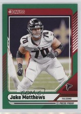 2024 Panini Donruss Green Press Proof Jake Matthews #218 0v82