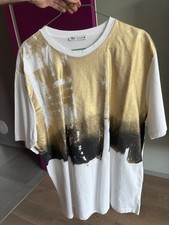 T-shirt Zara Bianca E Oro Taglia L - maglietta maniche corte