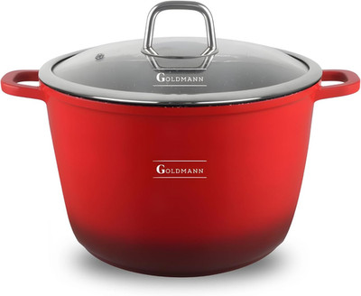 GOLDMANN Kochtopf Aluguss/Suppentopf, 24 Cm, 6.2L, Antihaftbeschichtete Keramik