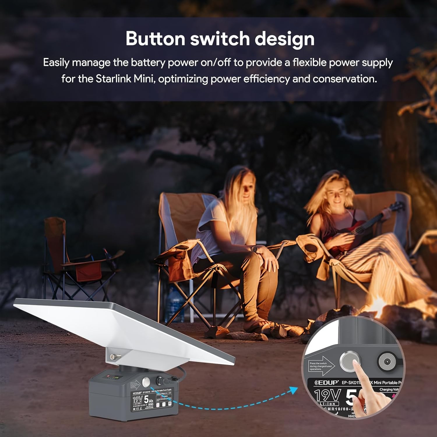 EDUP Starlink Mini Battery Pack, Outdoor Waterproof Rechargeable Battery Power S