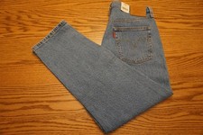 Image of NWT WOMEN'S LEVI JEANS 501 Cropped Size 31x26 High Rise Straight Leg Premium $98
