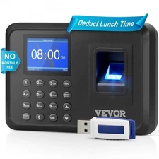 VEVOR Time Clock,Fingerprint Time Clocks for Employees Small Business,Biometric