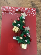 NEW NWT Christmas Hair Claw Clips Green Christmas Tree Design Hair Clips