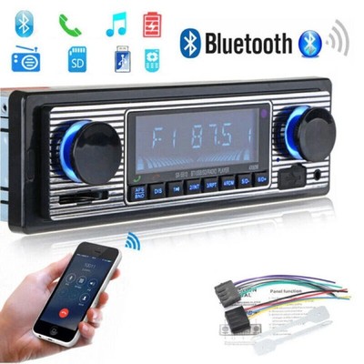 Retro Autoradio Bluetooth Freisprecheinrichtung USB FM BT AUX MP3  DIN Oldtimer