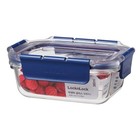 NEW Lock & Lock Top Class Glass w/Tritan Lid Rect 380ml