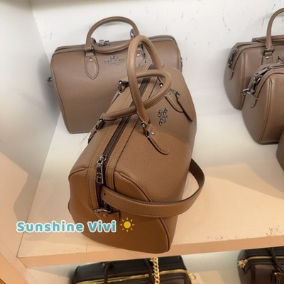 NWT Coach Rowan Large Satchel Bag Leather CV960 Qb/Dark Stone | eBay
