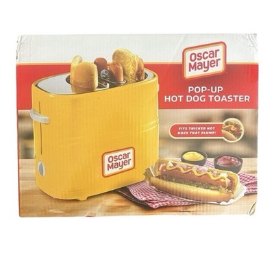 Oscar Mayer Pop-Up Hot Dog Toaster Yellow 2 Slot Bun Warmer OMHDT600YW NEW