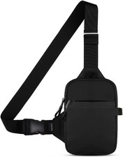 Mini Sling Bag for Men Women - Small Crossbody Bag Casual Phone Chest Black