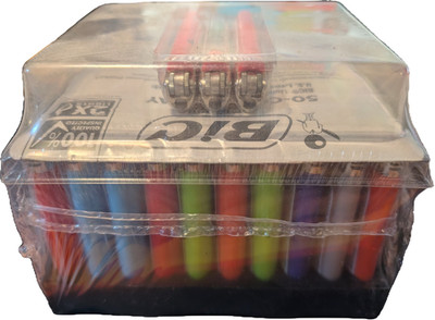 BIC Classic Pocket Lighters, Assorted Colors, 50-Count Tray + 3 Free