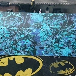 Skateboard One Of A Kind Hydro Dipped Woodland Camo With Carbon Fiber Top Deck