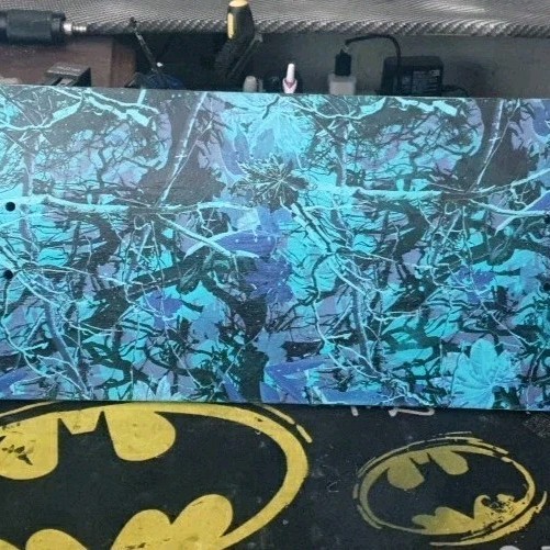 Skateboard One Of A Kind Hydro Dipped Woodland Camo With Carbon Fiber Top Deck