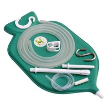 Enema Bag Kit for Colon Cleansing with Platinum Cured Silicone Hose 2 Green