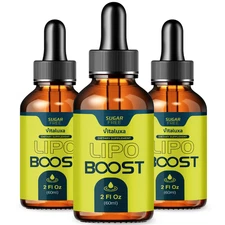(3 Pack) Lipo Boost Drops, LipoBoost Liquid Supplement Premium Blend (6 oz)