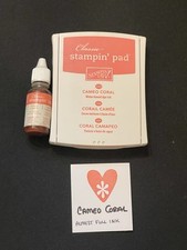 Stampin Up Cameo Coral Classic Linen Ink Pad  Almost Full Ink Refill