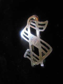 Antique ART DECO Design Gold Filled Money Clip 1/20 K10 GOLD ON STERLING W/MONO