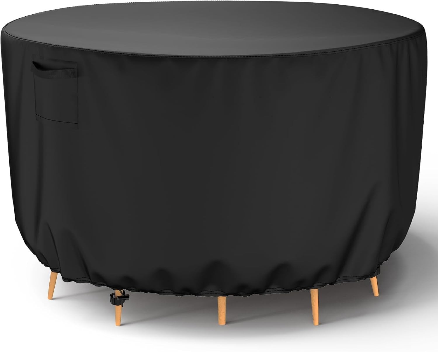 Round Outdoor Table Cover, 600D Heavy-Duty Waterproof Patio Furniture Covers,...