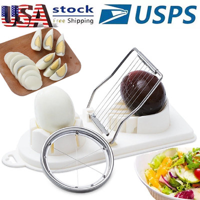 2 in 1 Stainless Steel Boiled Egg Slicer Mushroom Tomato Ham Kitchen Cutter Tool