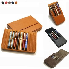 Leather 3/6/12Slots Hard Fountain Pen Case Storage Box Collection Organizer Gift