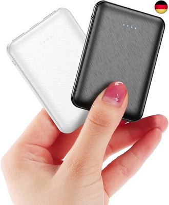 2 Packungen Mini Power Bank Klein Aber Stark 5000mAh Externer Akku,Tragbares Pow