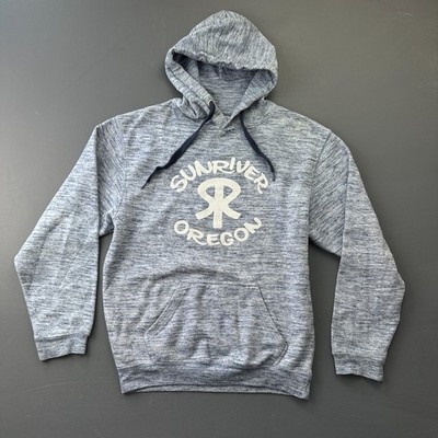 Pacific & Co Men's Medium Sunriver Oregon Graphic Hoodie Gray Pullover Pocket