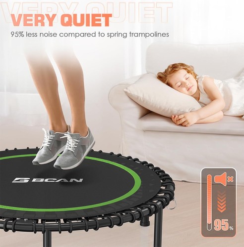 BCAN 450/550 LBS Foldable Mini Trampoline, 40"/48"/50" Fitness Trampoline with - Picture 6 of 9