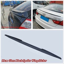 Flexible 99 cm PU Negro Brillante Alerón de Techo de Coche Escotilla Puerta Trasera Baúl Ala Adhesivo