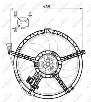 FAN RADIATOR 47553 FOR MINI N18B16A/B16C N16B16A 1.6L 9HZ/W16D16 1.6L 4cyl - Picture 4 of 10