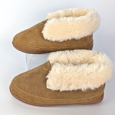The Vermont Country Store Women's Sheepskin Cuffed Bootie/Slipper size 8