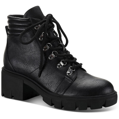 Sun + Stone Womens Ruthee Lugged Sole Faux Leather Ankle Boots Shoes BHFO 8838
