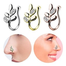 Cristal Faux Nez Anneaux 18G Non-Percé Non Piercing Corps Piercing Bijoux