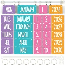 Naozinebi Colorful Calendar Bulletin Board Set Flip colorful