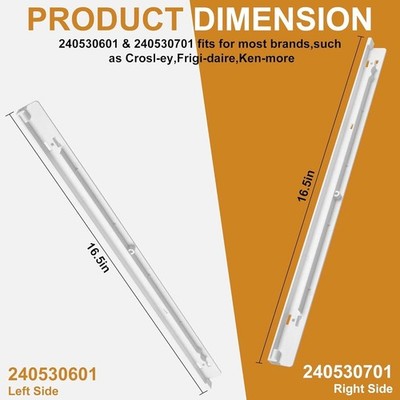 Left+Right Pan Hanger Slide Rail For Refrigerator Frigidaire 240530601 240530701