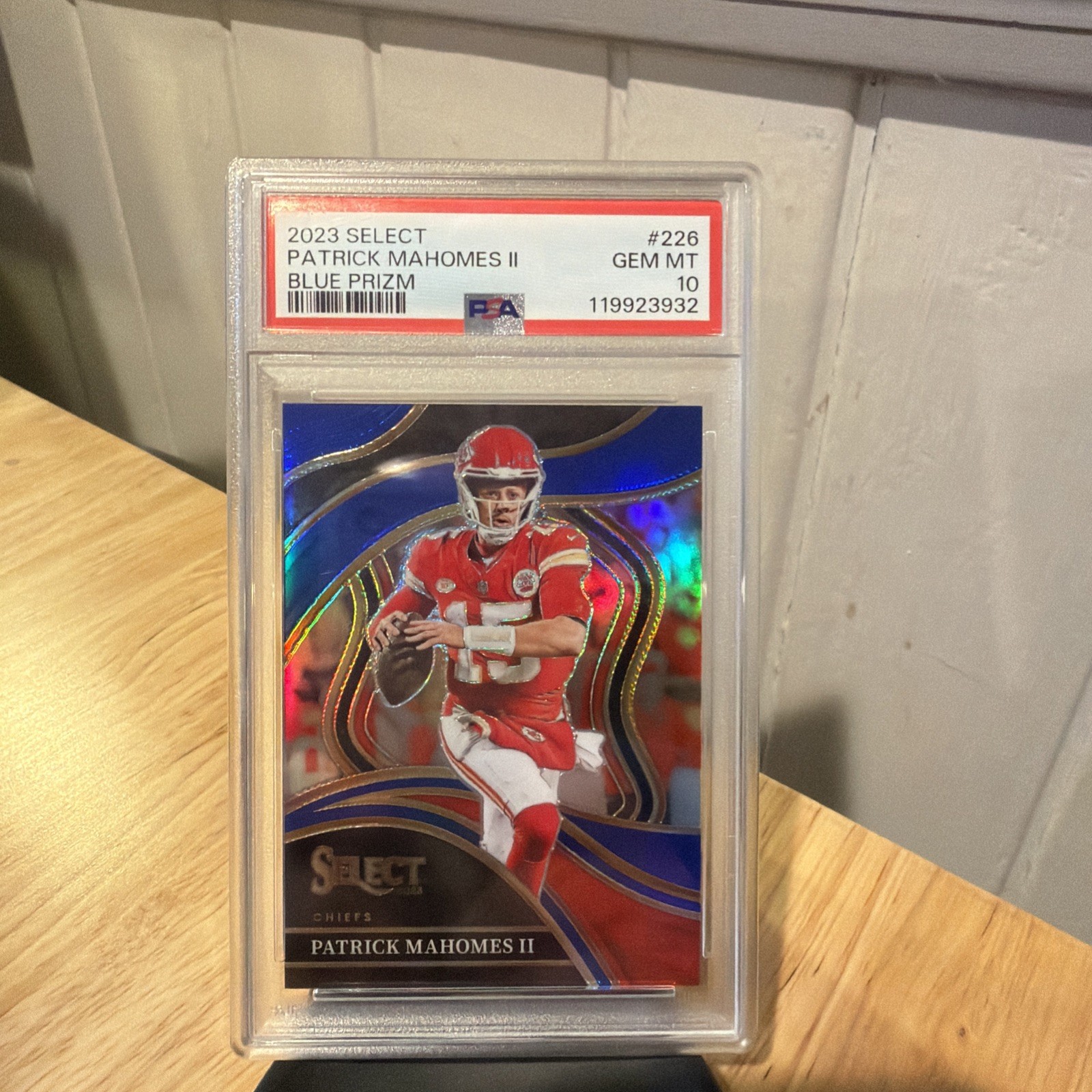 Patrick Mahomes II 2023 Panini Select, Club Level, #226 Blue Prizm /99