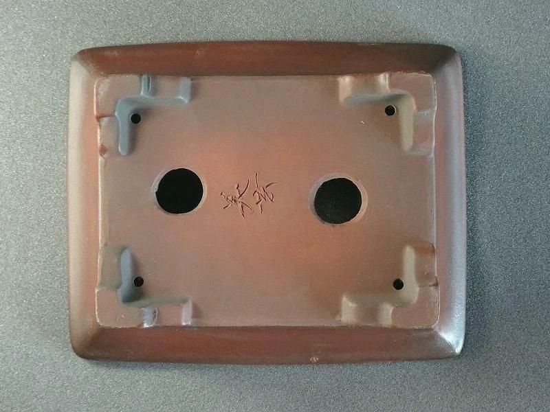 Japanese Bonsai Pot Tokoname BIGEI 6.5"(16.4cm) Brown Unglazed Rectangle G052 - Image 4 of 4