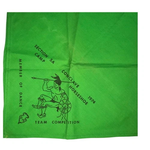 1974 Section 5A Conclave Camp Horseshoe Dance Team Neckerchief GRN Bdr (LB3224)
