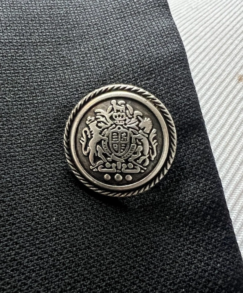 Chaqueta Blazer Samuelsohn Para Hombre 42R Negra Plateada 2 Botones Super 110 Lana Barberis Foto 3 de 4