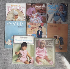 Lot of 8 Vintage Crochet Knitting Pattern Booklets Infant Toddler 1950-1981