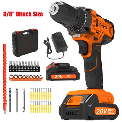 KITESDER Cordless 3/8'' Power Drills Power with Battery Ratchet Steel Bits