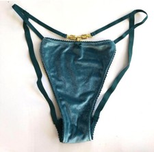 Victoria's Secret Teal Green Velvet Jewel Cheeky Panties Size X-Large NWT